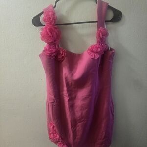 Elliatt Fuchsia Dress with Floral Accents